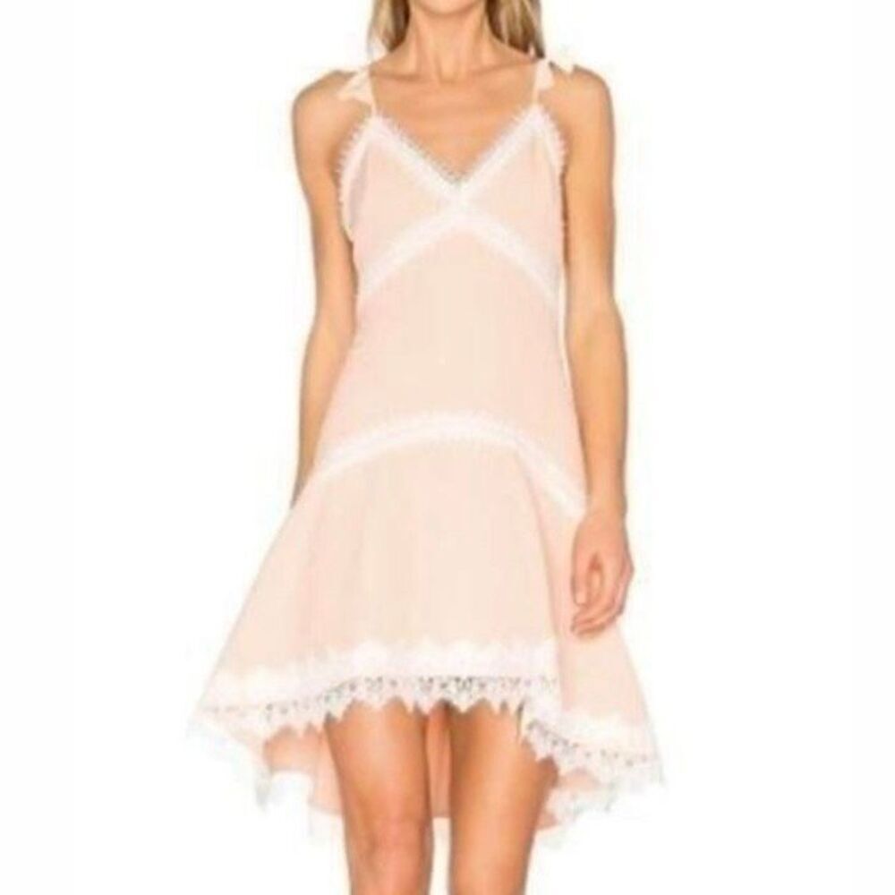 X BY NBD | Peach High-Low Hem Evening Cocktail Party Prom Slip Dress | Medium